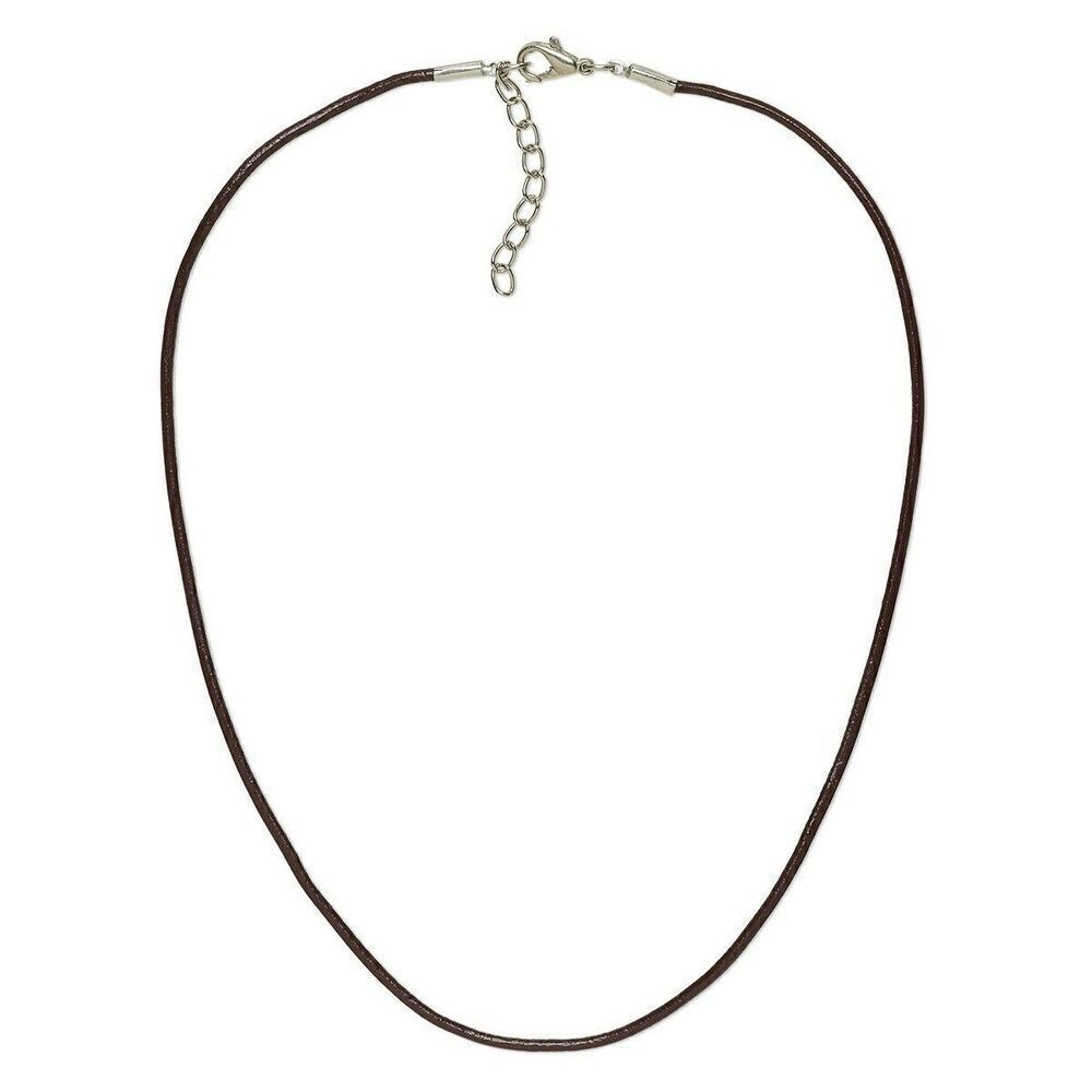 Brown 18" Greek Rolled Genuine Leather Cord Necklace